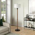 Hudson & Canal 66 in. Delaney Floor Lamp with Fabric Shade, Rustic Oak & Blackened Bronze FL1618